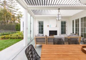 Pergola X Weather Proof Patio with Glass Sliding Doors